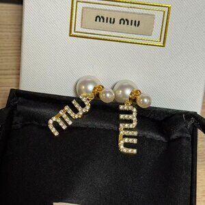 Miu Miu Designer Earrings | Like New w/ Original Packaging